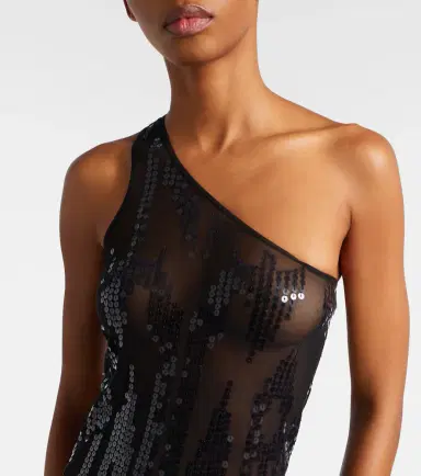 Rick Owens Lilies one-shoulder sequined tulle gown | Thumbnail 3
