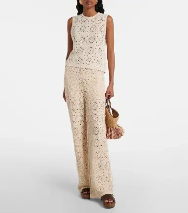 Frame The Crochet cotton wide-leg pants | Thumbnail 6 Frame The Crochet cotton wide-leg pants | Thumbnail 6