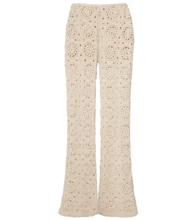 Frame The Crochet cotton wide-leg pants