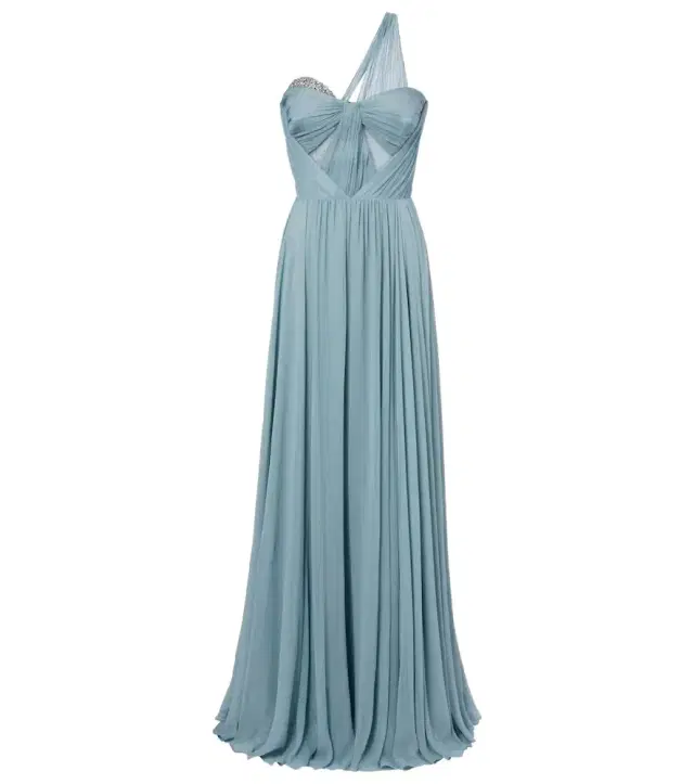 Sahra embellished draped silk gown