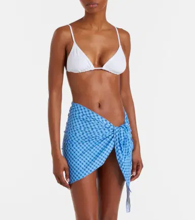 Montce Draped plaid beach cover-up | Thumbnail 3