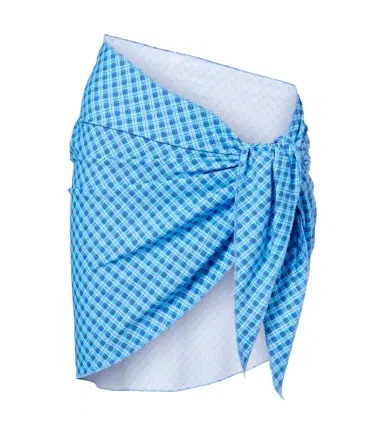 Montce Draped plaid beach cover-up | Thumbnail 1