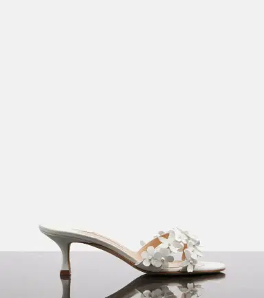 Manolo Blahnik Callistamu floral-appliqué leather mules | Thumbnail 2