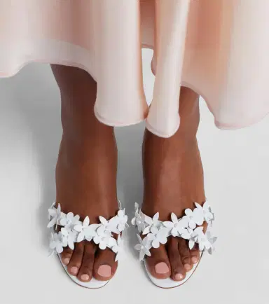 Manolo Blahnik Callistamu floral-appliqué leather mules | Thumbnail 6