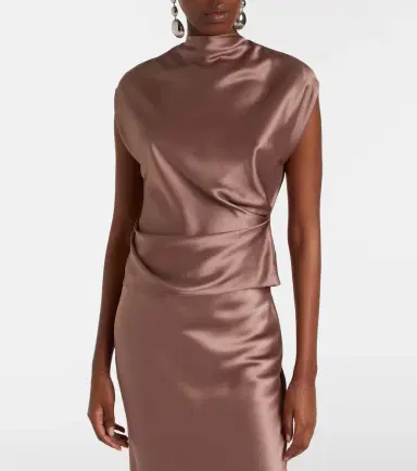 The Sei Draped silk satin top | Thumbnail 4 The Sei Draped silk satin top | Thumbnail 4