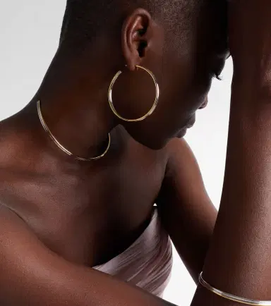 Jennifer Fisher Thread 10kt gold-plated hoop earrings | Thumbnail 3