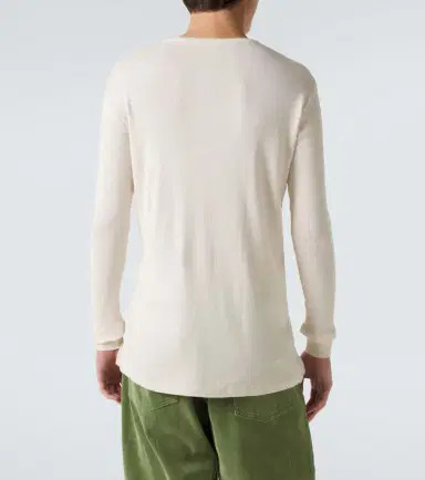Auralee Ribbed-knit cotton Henley shirt | Thumbnail 5