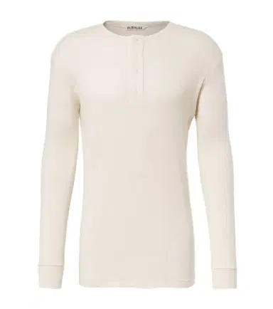 Auralee Ribbed-knit cotton Henley shirt | Thumbnail 1