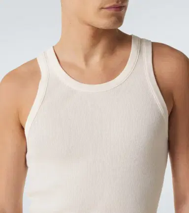Auralee Ribbed-knit cotton tank top | Thumbnail 3