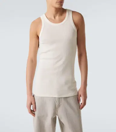 Auralee Ribbed-knit cotton tank top | Thumbnail 4