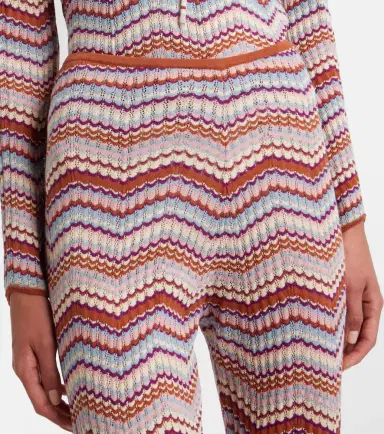 Rixo Boni chevron cotton flared pants | Thumbnail 3