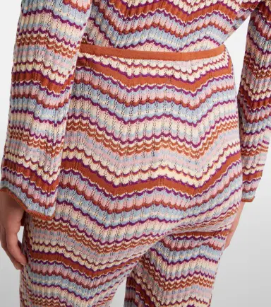Rixo Boni chevron cotton flared pants | Thumbnail 4
