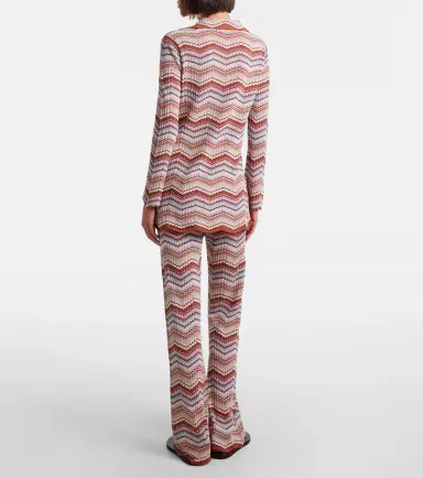 Rixo Boni chevron cotton flared pants | Thumbnail 5