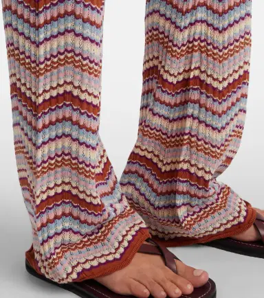 Rixo Boni chevron cotton flared pants | Thumbnail 6