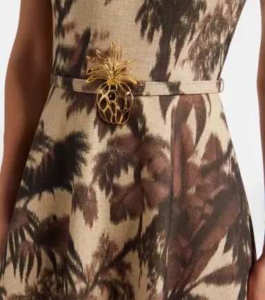 Oscar de la Renta Belted fringed printed midi dress | Thumbnail 5