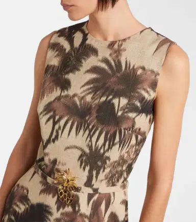 Oscar de la Renta Belted fringed printed midi dress | Thumbnail 6