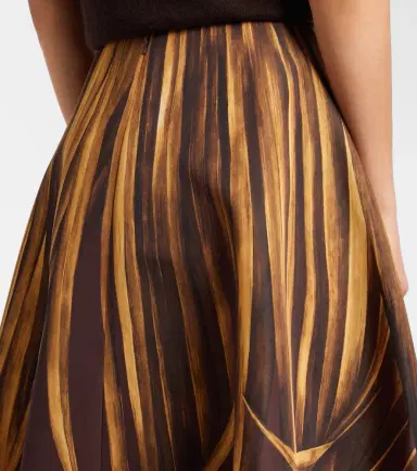 Oscar de la Renta Printed faille midi skirt | Thumbnail 4 Oscar de la Renta Printed faille midi skirt | Thumbnail 4