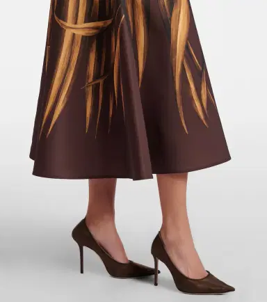 Oscar de la Renta Printed faille midi skirt | Thumbnail 6 Oscar de la Renta Printed faille midi skirt | Thumbnail 6