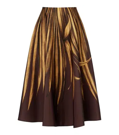 Oscar de la Renta Printed faille midi skirt | Thumbnail 1 Oscar de la Renta Printed faille midi skirt | Thumbnail 1