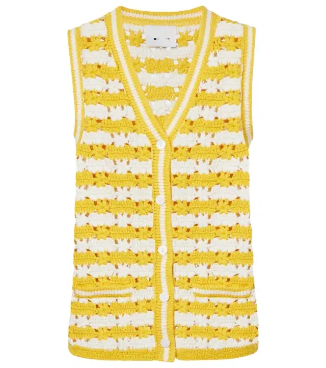 The Upside Goldie Watson cotton crochet vest