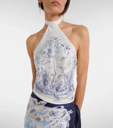 Ferragamo Self-tie silk top | Thumbnail 2