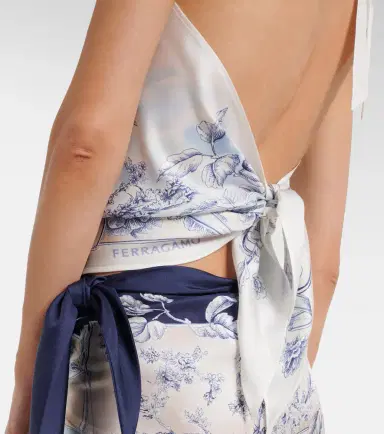 Ferragamo Self-tie silk top | Thumbnail 3