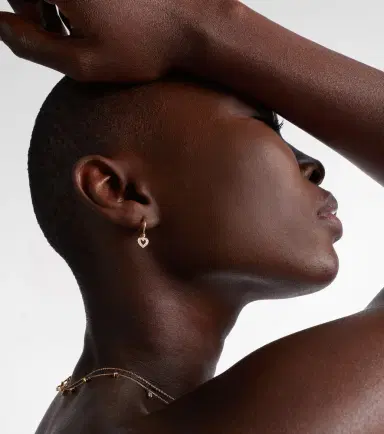 Sophie Bille Brahe Lettre De Mini Caur 18kt gold single hoop earring with diamonds | Thumbnail 2 Sophie Bille Brahe Lettre De Mini Caur 18kt gold single hoop earring with diamonds | Thumbnail 2