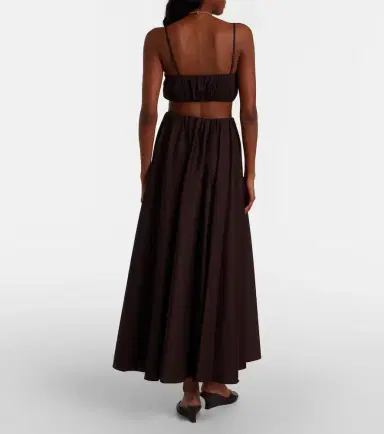 Staud Milano pleated cotton-blend maxi skirt | Thumbnail 3