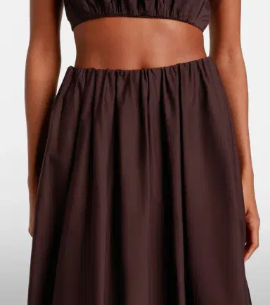 Staud Milano pleated cotton-blend maxi skirt | Thumbnail 4