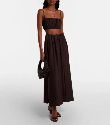 Staud Milano pleated cotton-blend maxi skirt | Thumbnail 6