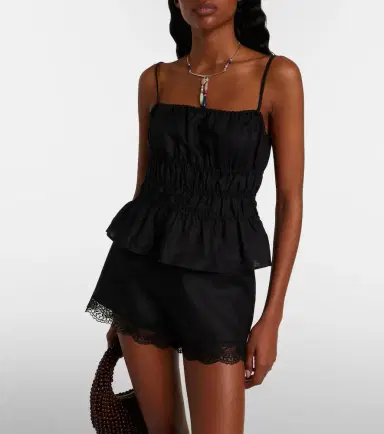 Staud Ayla linen crop top | Thumbnail 3 Staud Ayla linen crop top | Thumbnail 3