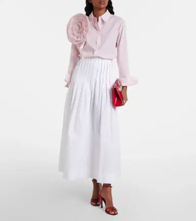 Dorothee Schumacher Striped Power floral-appliqué cotton-blend shirt | Thumbnail 6