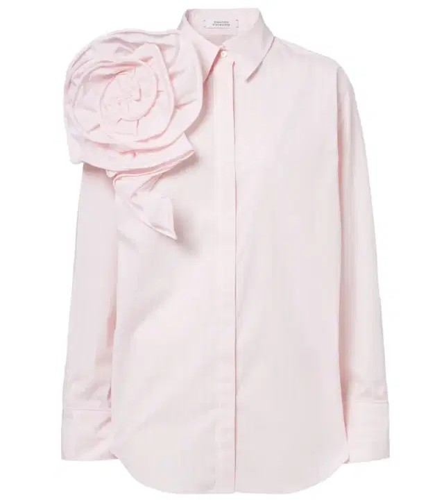 Dorothee Schumacher Striped Power floral-appliqué cotton-blend shirt