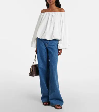 Dorothee Schumacher Soft Volume cotton poplin off-shoulder top | Thumbnail 3