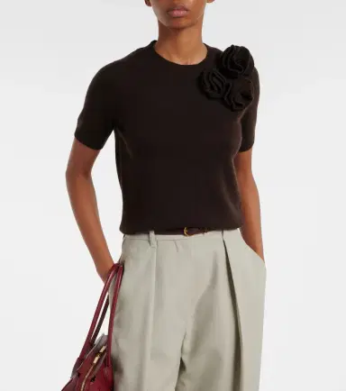 Jardin des Orangers Floral-appliqué wool and cashmere sweater | Thumbnail 2