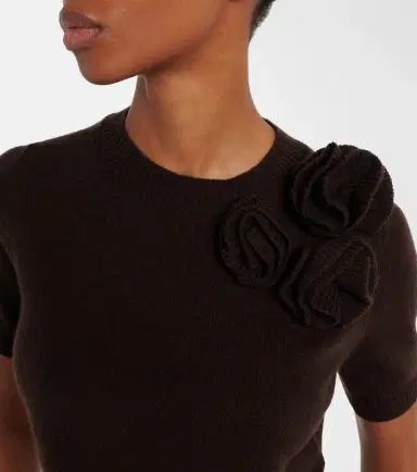 Jardin des Orangers Floral-appliqué wool and cashmere sweater | Thumbnail 4