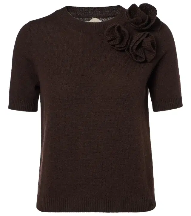 Jardin des Orangers Floral-appliqué wool and cashmere sweater