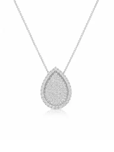 Wish Fine Jewelry 1.35ct Diamond 18K Gold Pave Pendant Chain Necklace | Thumbnail 1