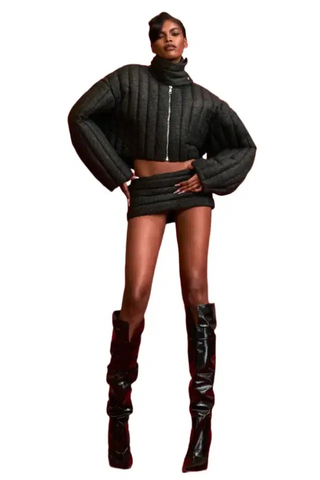 LaQuan Smith Jacket with Funnel Neck