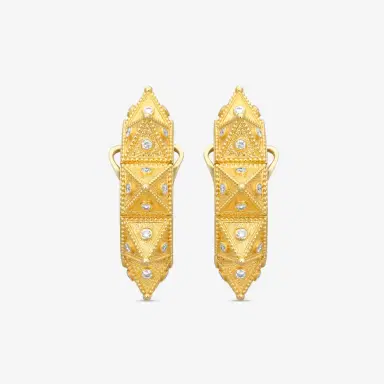 Cosibelli and Company Cosibelli Queen 18K Yellow Gold Classic Geometric Diamond Clip Earrings by The Solist | Thumbnail 2