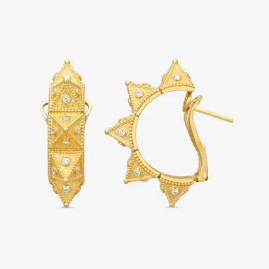 Cosibelli and Company Cosibelli Queen 18K Yellow Gold Classic Geometric Diamond Clip Earrings by The Solist | Thumbnail 3