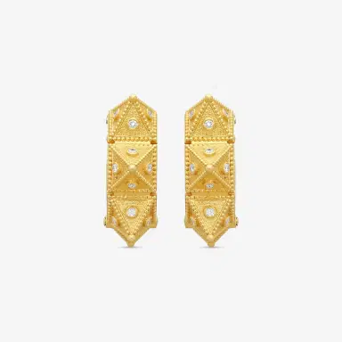 Cosibelli and Company Cosibelli Queen 18K Yellow Gold Classic Geometric Diamond Hoop Earrings by The Solist | Thumbnail 2