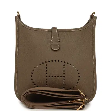 HERMÈS Hermes Evelyne 23 Etoupe Clemence Gold Hardware | Thumbnail 1 HERMÈS Hermes Evelyne 23 Etoupe Clemence Gold Hardware | Thumbnail 1