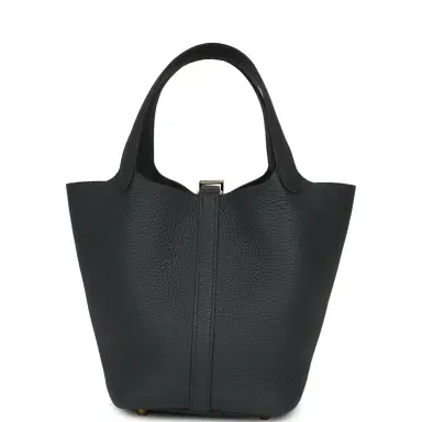 HERMÈS Hermes Picotin Lock 18 Gris Misty Clemence Permabrass Hardware | Thumbnail 4 HERMÈS Hermes Picotin Lock 18 Gris Misty Clemence Permabrass Hardware | Thumbnail 4