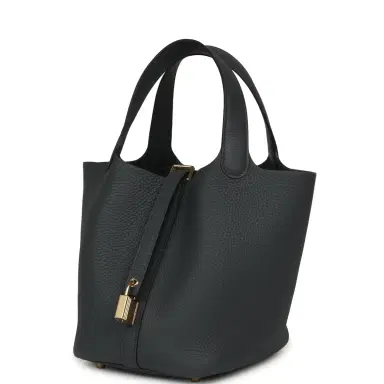 HERMÈS Hermes Picotin Lock 18 Gris Misty Clemence Permabrass Hardware | Thumbnail 5 HERMÈS Hermes Picotin Lock 18 Gris Misty Clemence Permabrass Hardware | Thumbnail 5