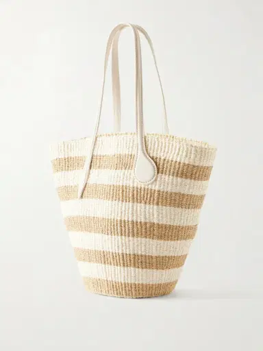 Liffner Striped Leather-trimmed Raffia Tote Bag | Thumbnail 4 Liffner Striped Leather-trimmed Raffia Tote Bag | Thumbnail 4