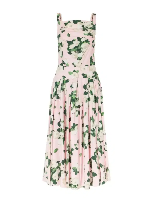 Floral-printed Cotton-blend Midi Dress