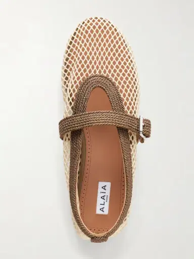 Alaïa Embroidered Satin-cord And Mesh Ballet Flats | Thumbnail 6 Alaïa Embroidered Satin-cord And Mesh Ballet Flats | Thumbnail 6