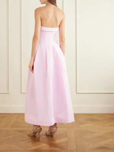 Simkhai Avril Strapless Pleated Cotton-blend Gown | Thumbnail 3 Simkhai Avril Strapless Pleated Cotton-blend Gown | Thumbnail 3