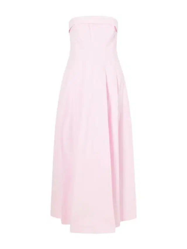 Simkhai Avril Strapless Pleated Cotton-blend Gown